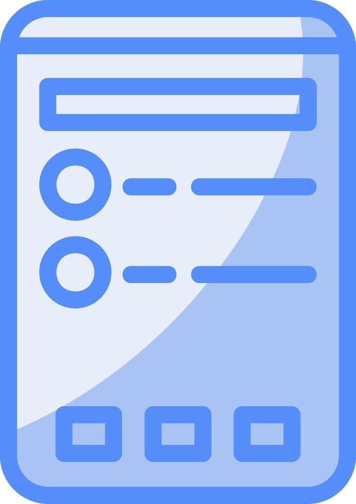 Contacts Line Filled Blue Icon vector