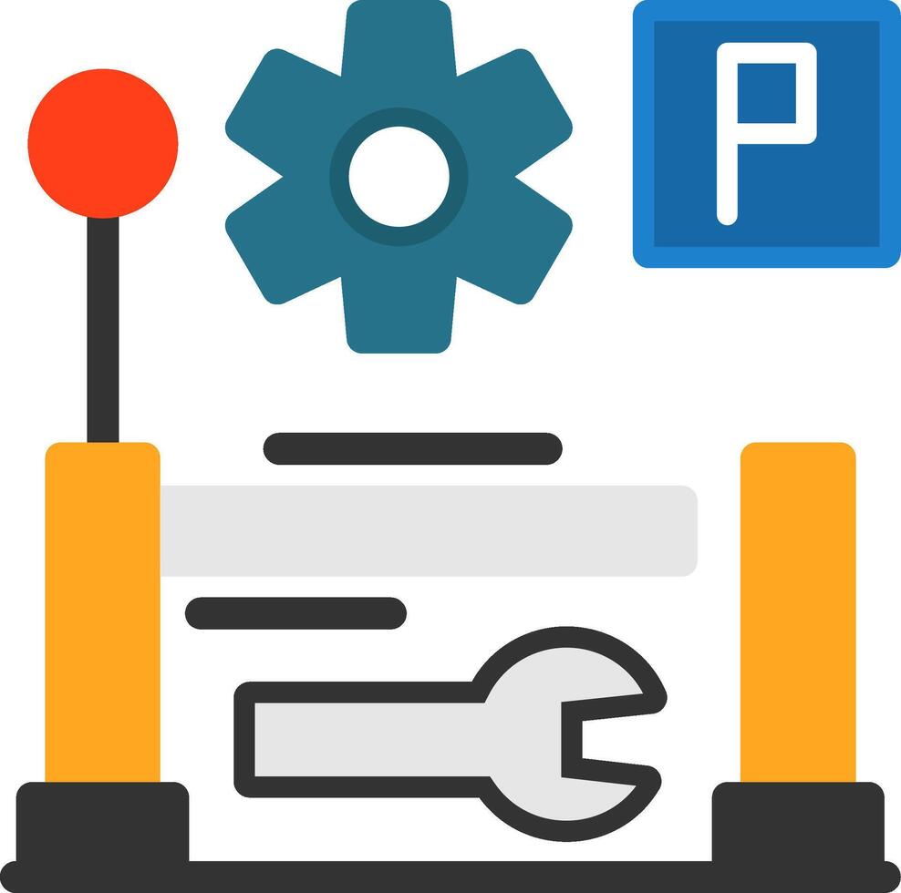 Parking maintenance Flat Icon vector