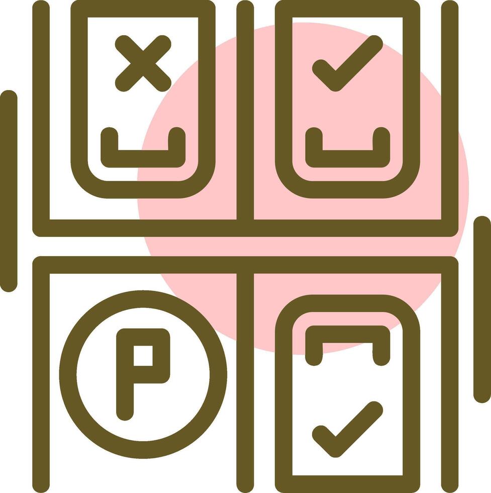 Parking occupancy status Linear Circle Icon vector