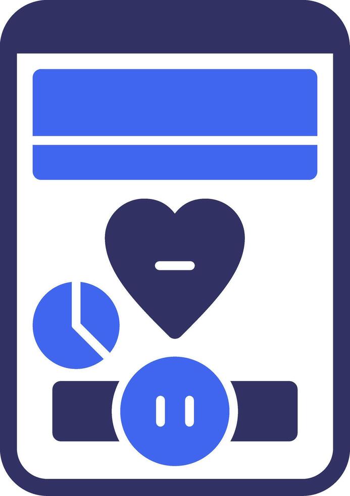 Heart Solid Two Color Icon vector