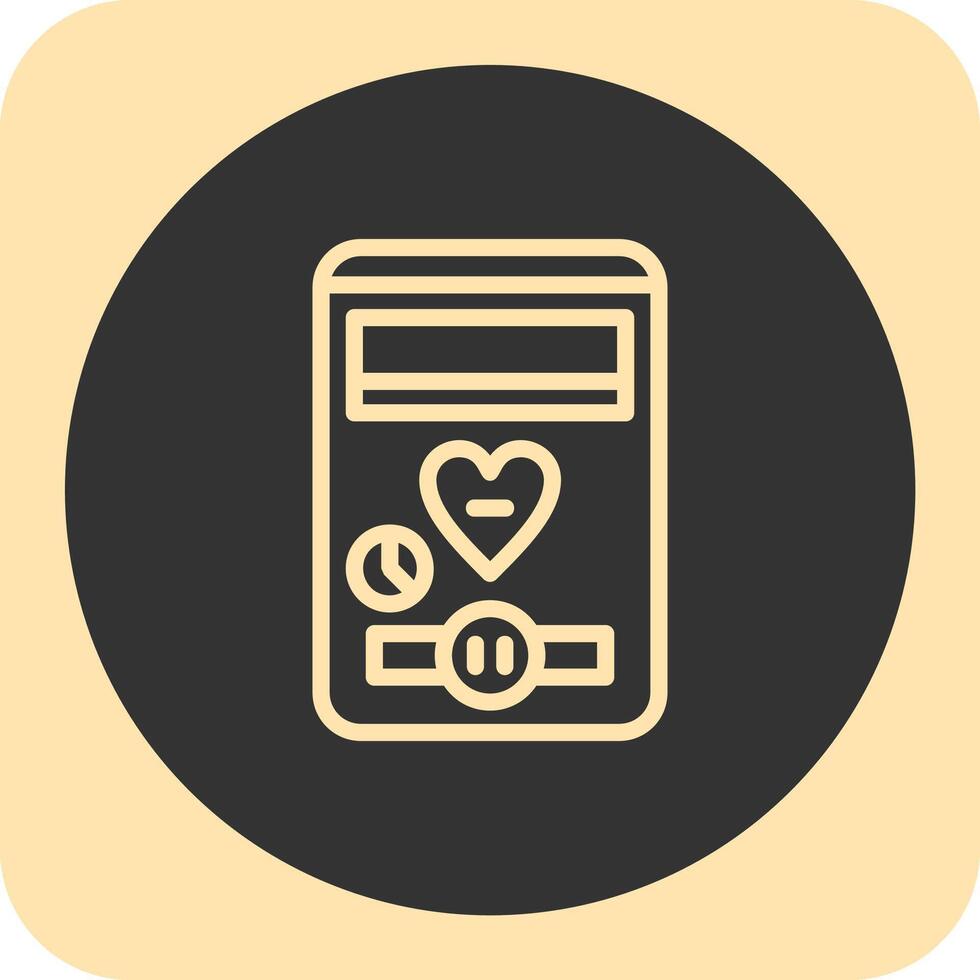 Heart Linear Round Icon vector