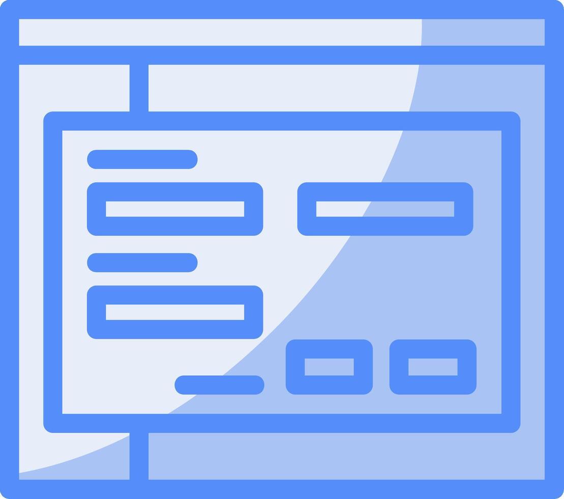 Back Line Filled Blue Icon vector