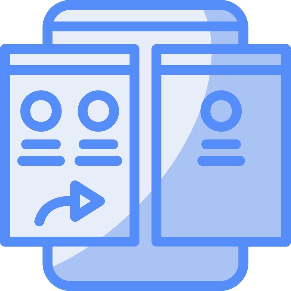 Forward Line Filled Blue Icon vector