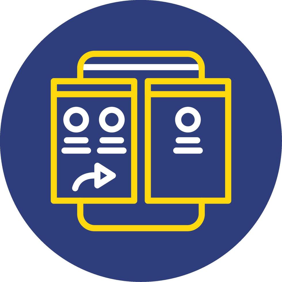 Forward Dual Line Circle Icon vector