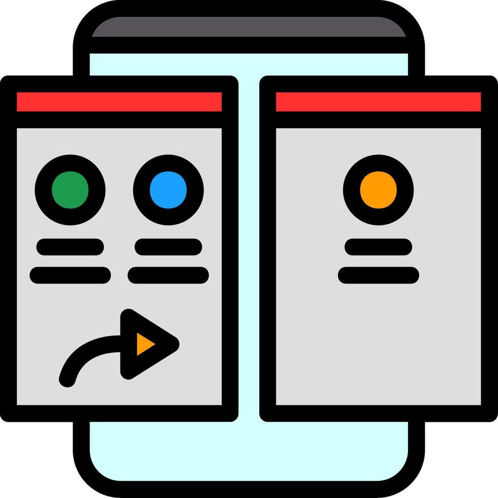 Forward Line Filled Icon vector