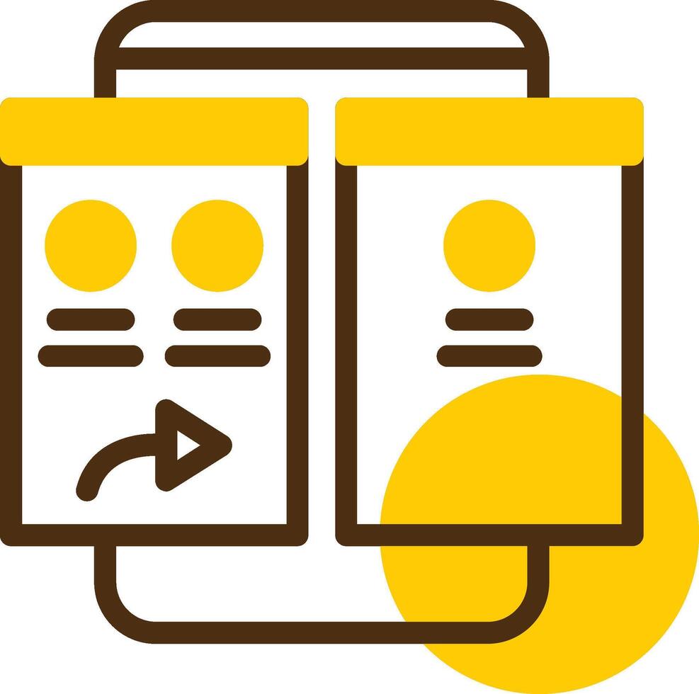Forward Yellow Lieanr Circle Icon vector