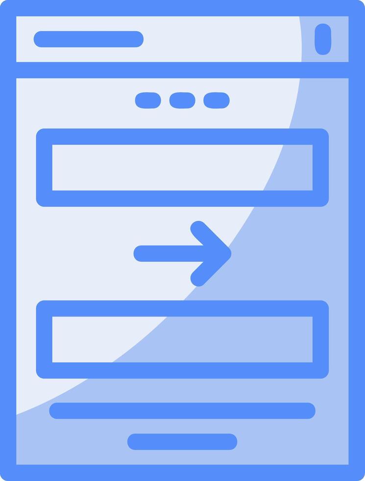 Arrow Line Filled Blue Icon vector