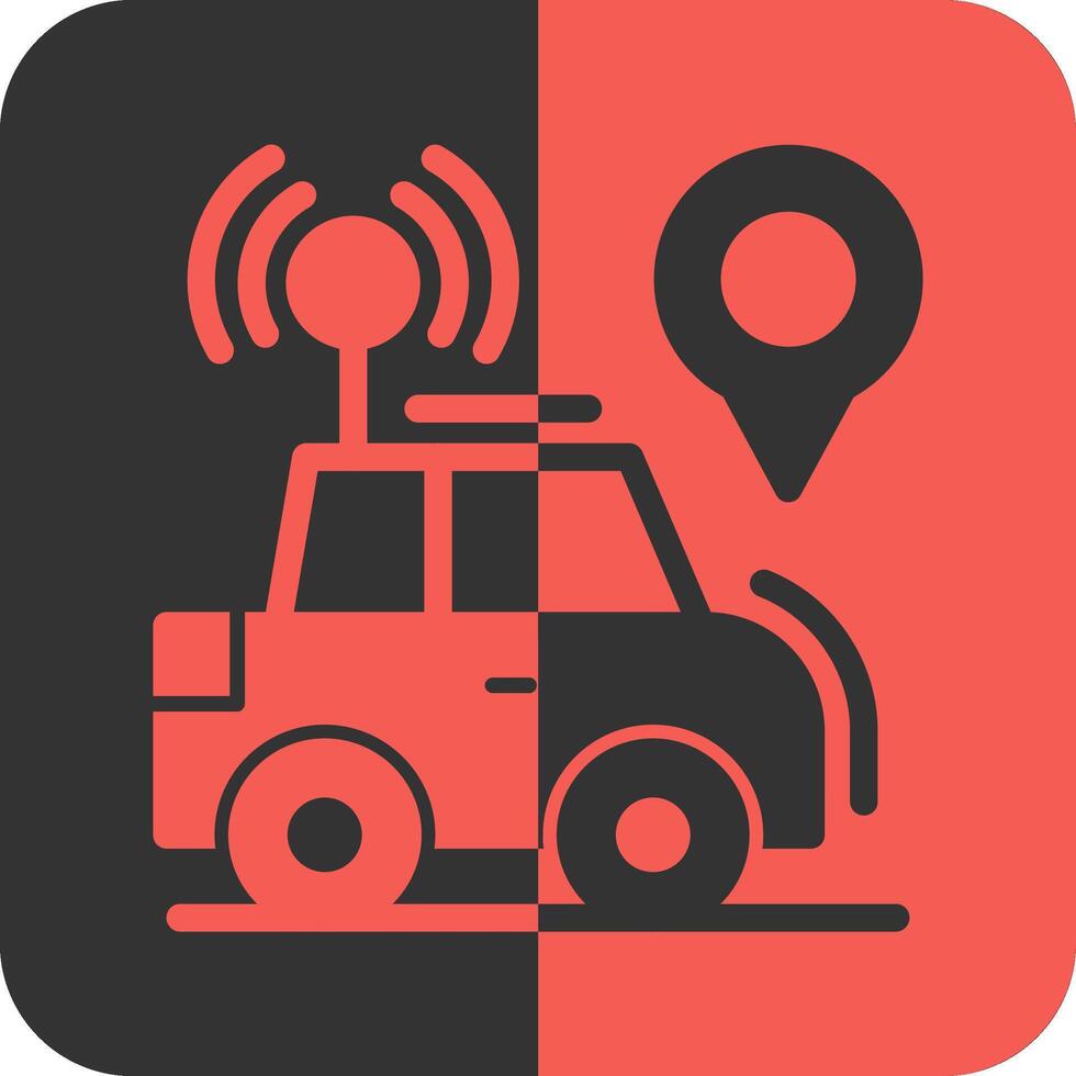 Car locator Red Inverse Icon vector