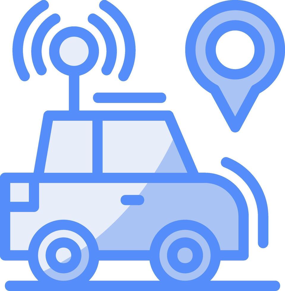Car locator Line Filled Blue Icon vector