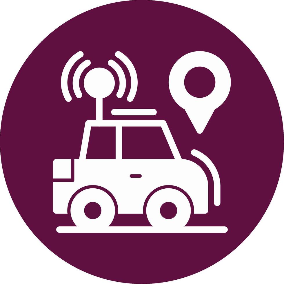 Car locator Glyph Circle Icon vector