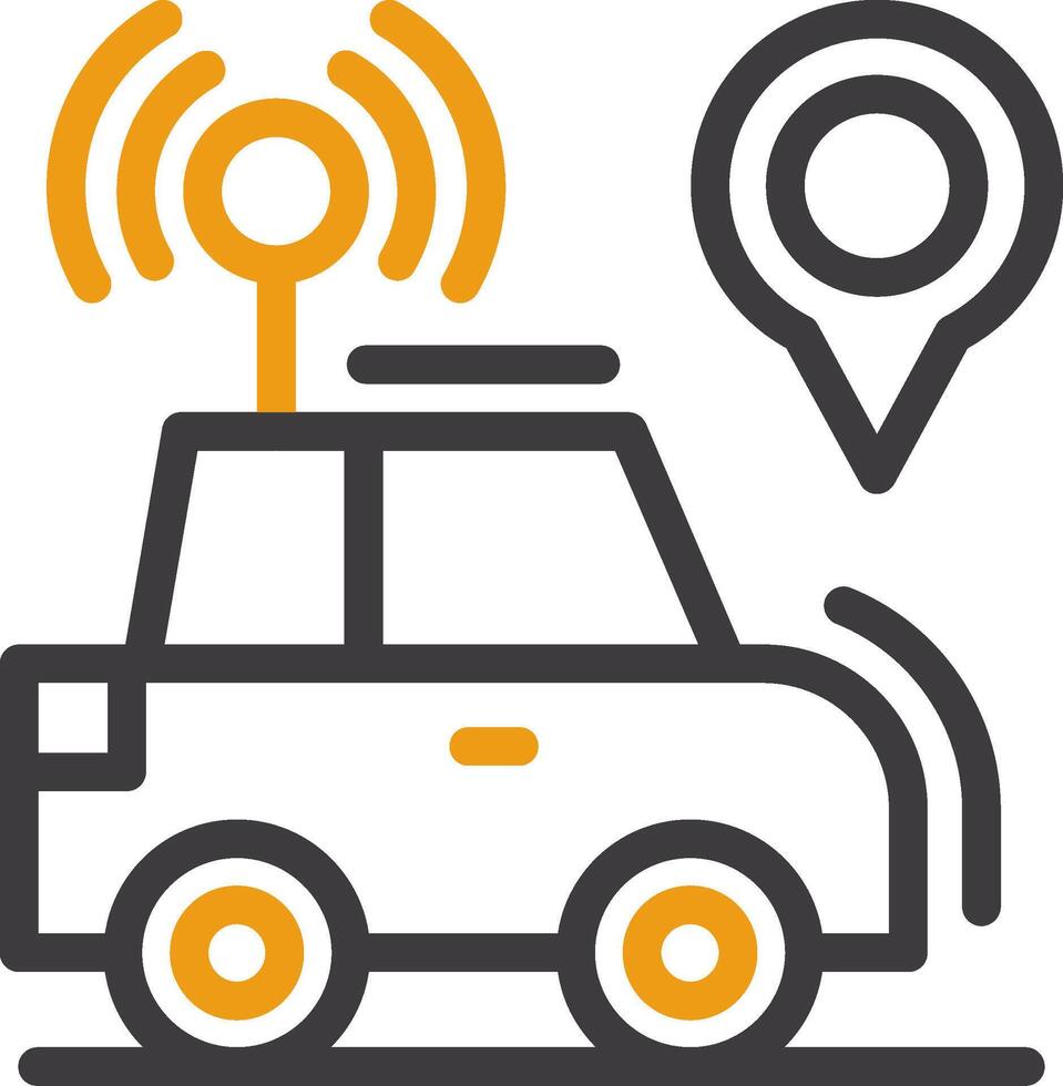 Car locator Line Two Color Icon vector