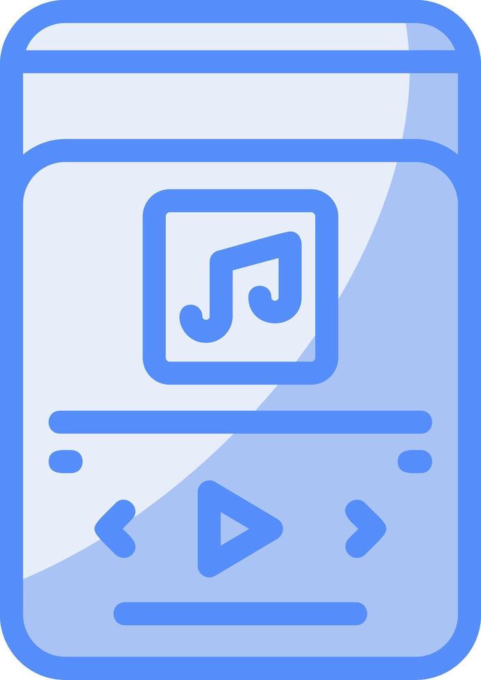 Play Line Filled Blue Icon vector