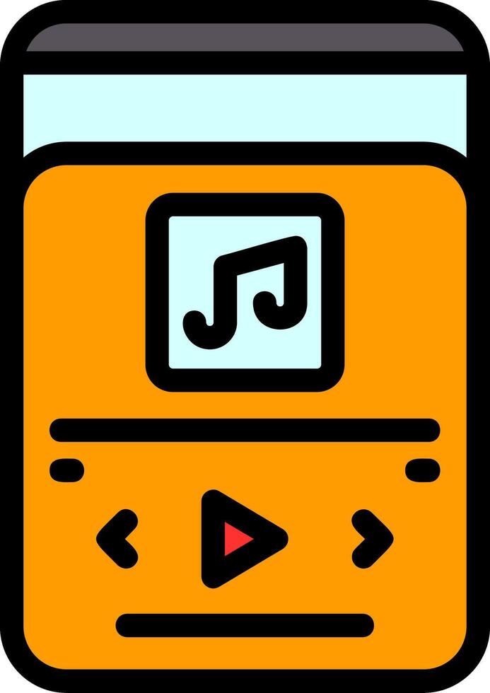 Play Line Filled Icon vector