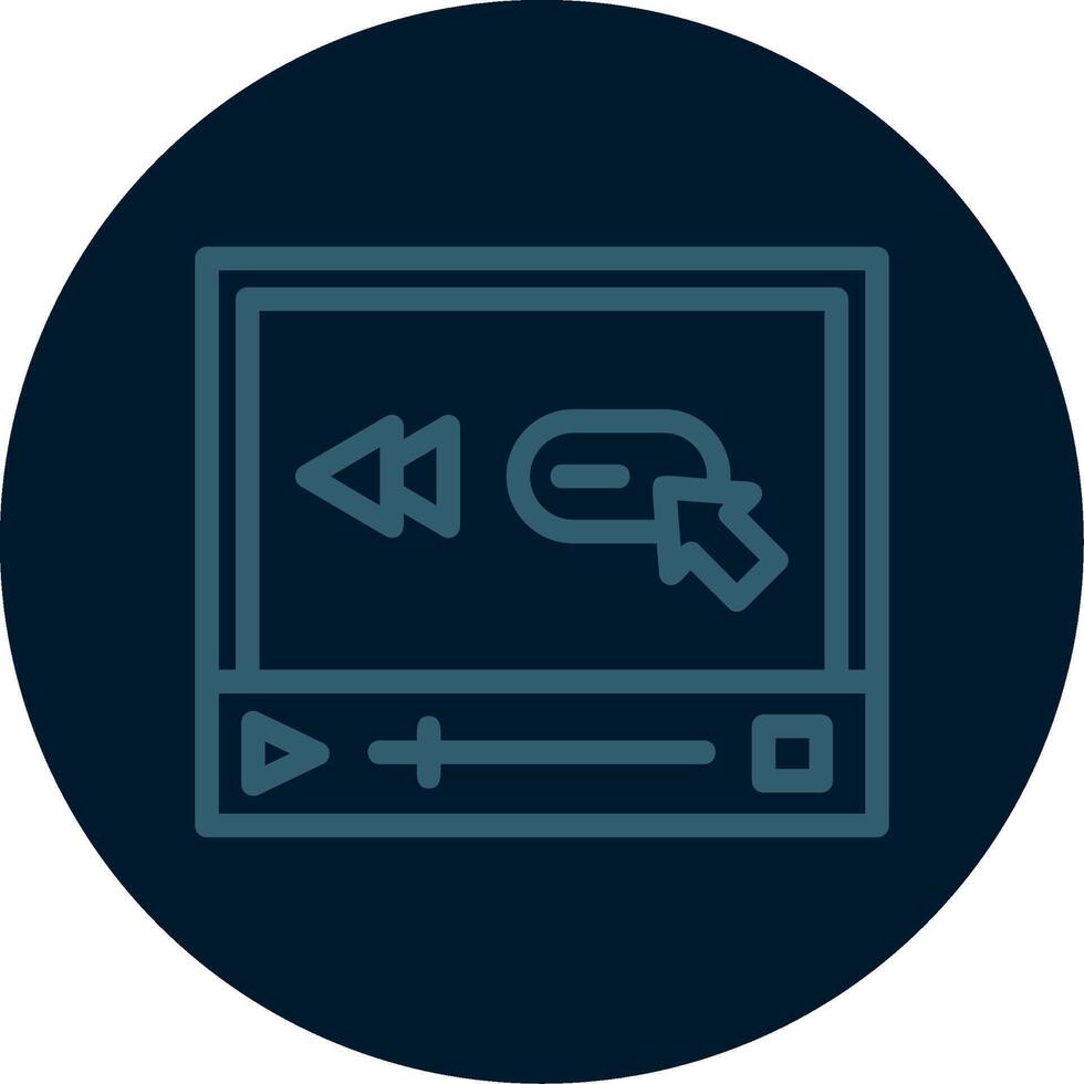 Skip backward Line Multi color Icon vector