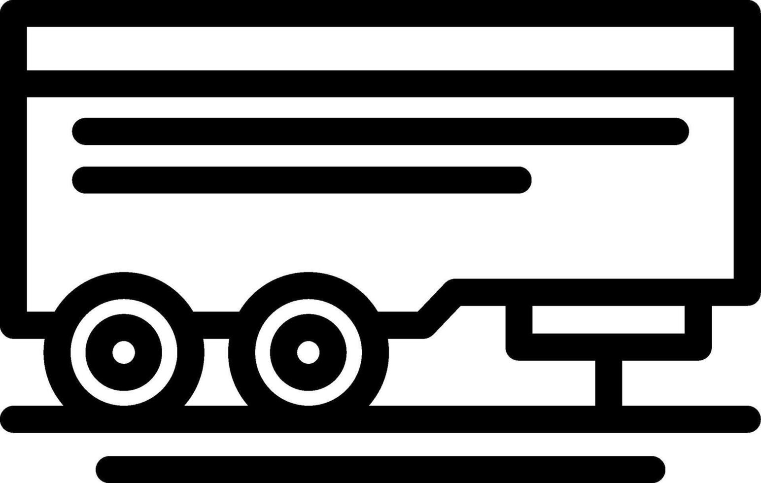 Parked trailer Line Icon vector