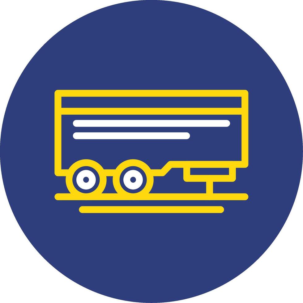 Parked trailer Dual Line Circle Icon vector