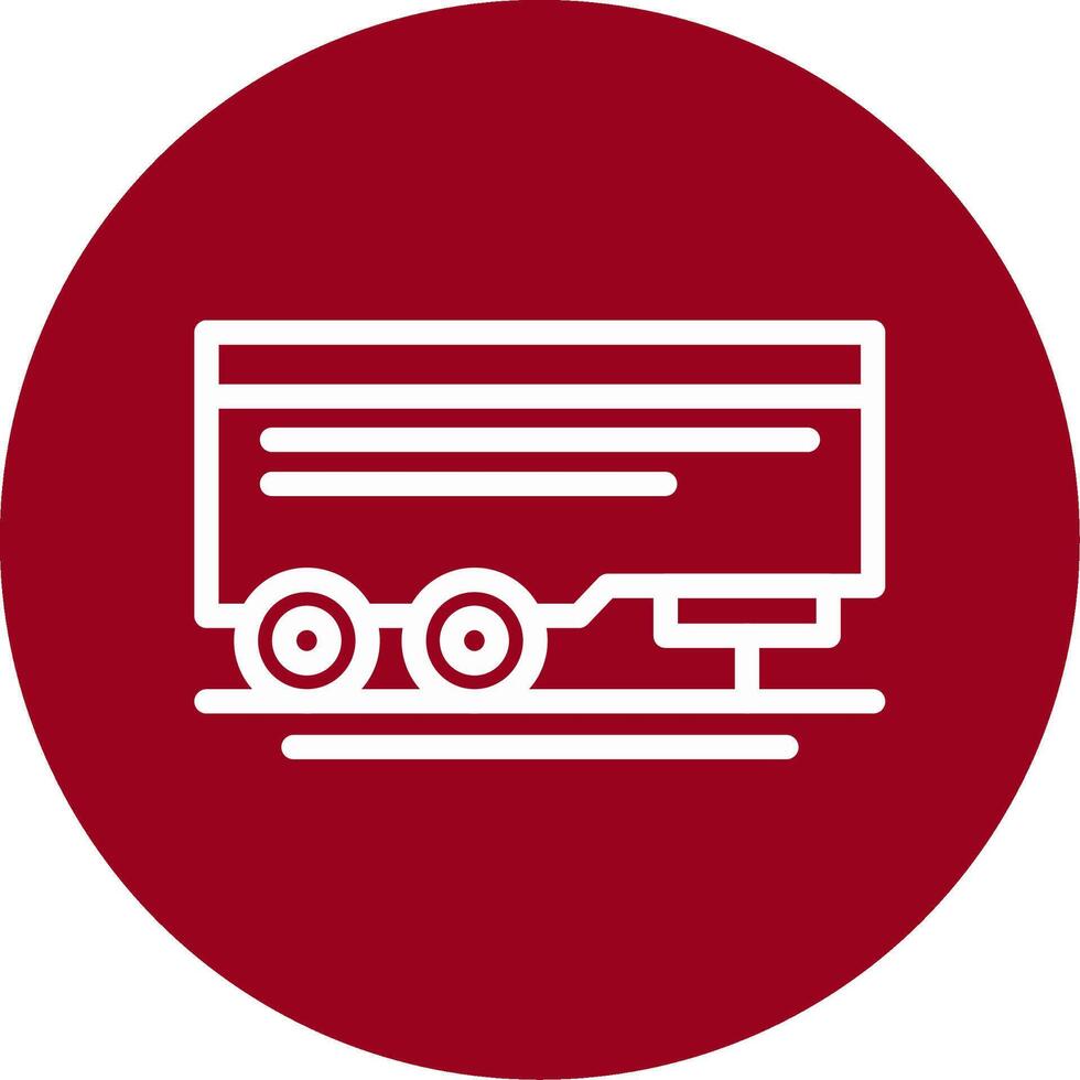 Parked trailer Outline Circle Icon vector