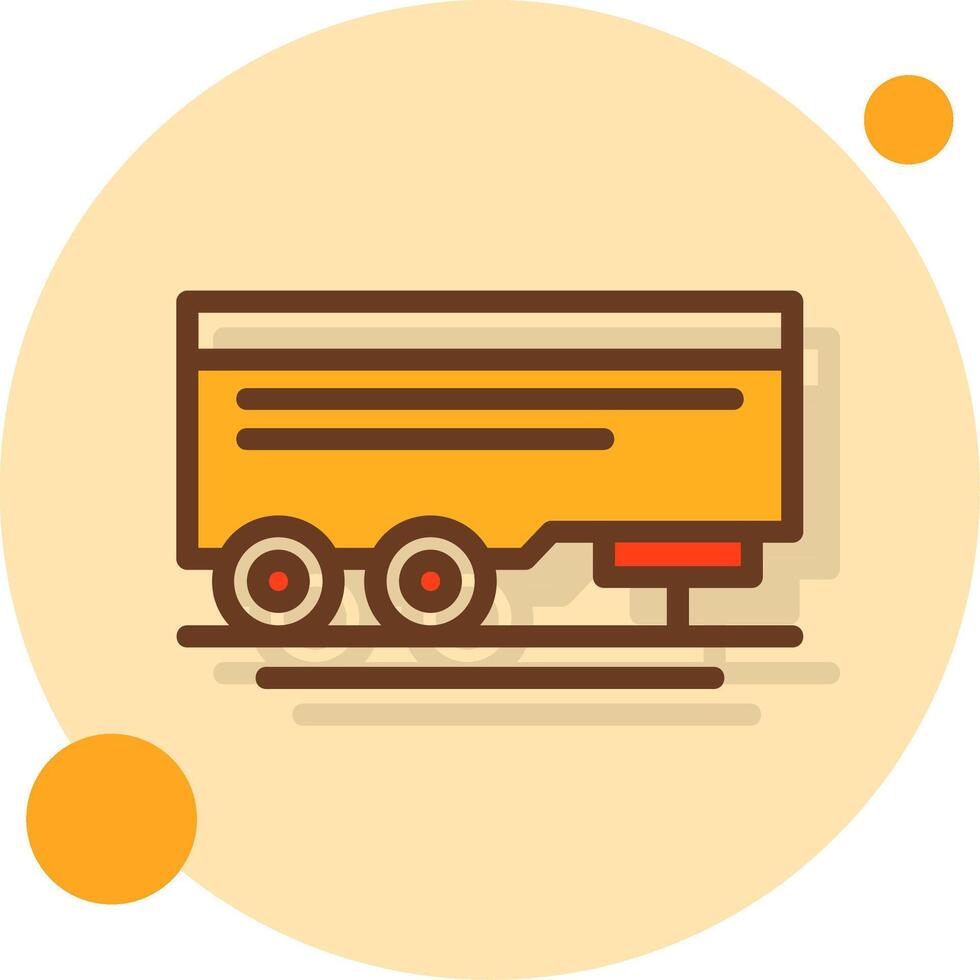 Parked trailer Filled Shadow Circle Icon vector