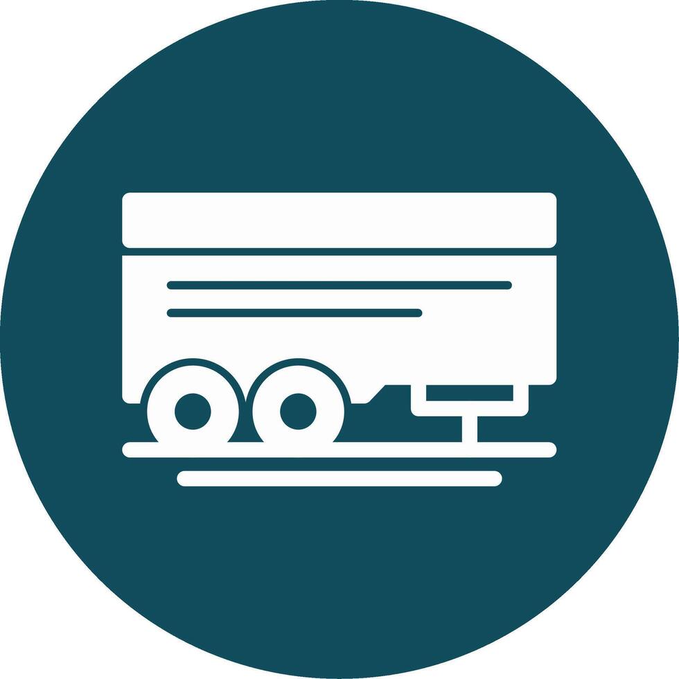 Parked trailer Glyph Circle Icon vector