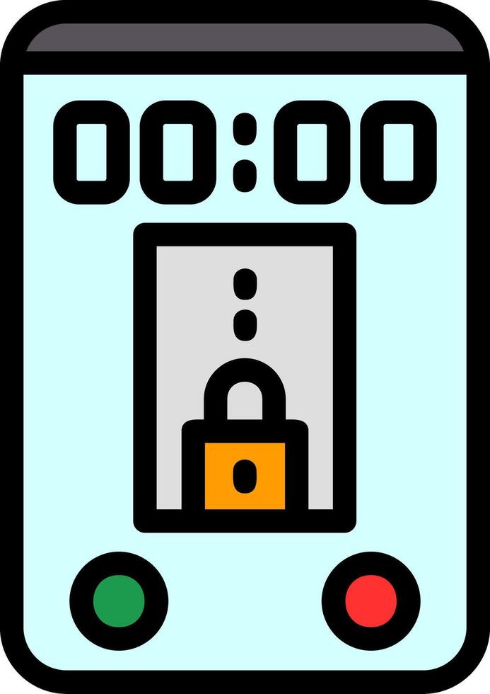 Lock Line Filled Icon vector