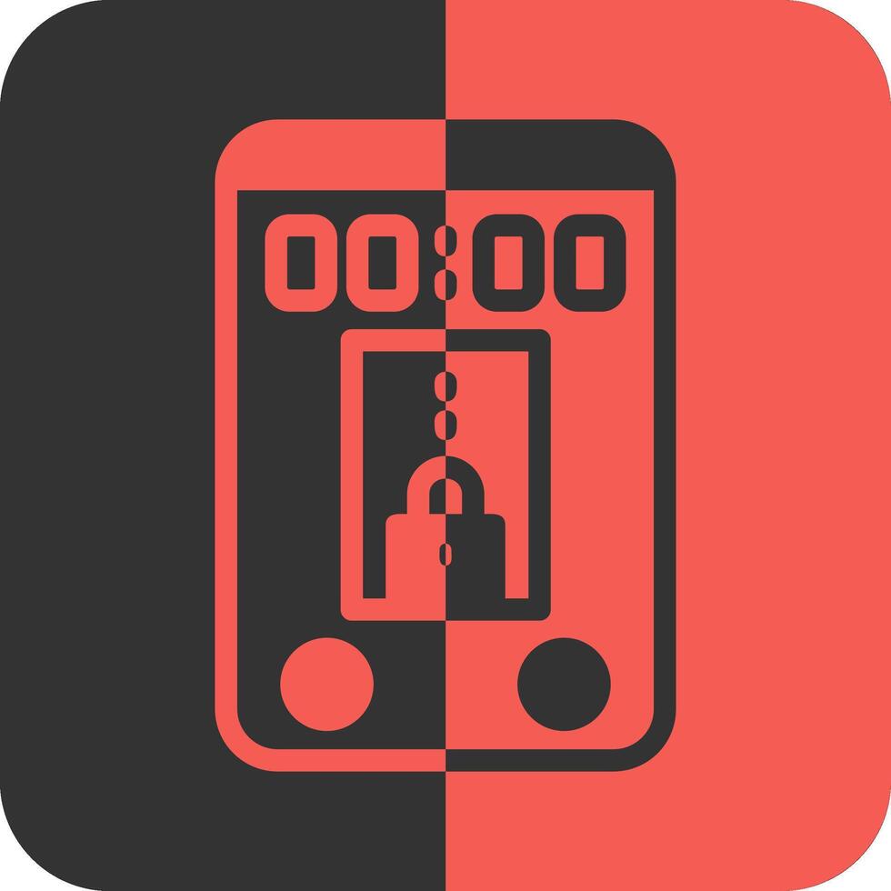 Lock Red Inverse Icon vector