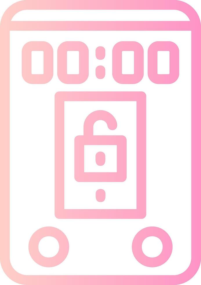 Unlock Linear Gradient Icon vector