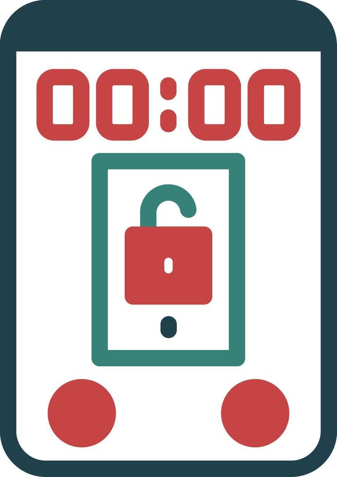 Unlock Glyph Two Color Icon vector