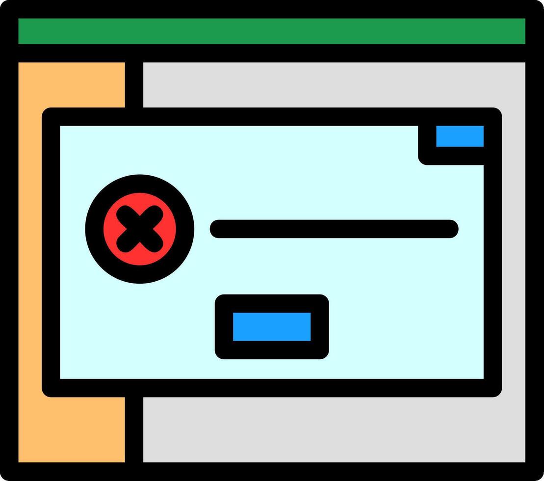 icono lleno de línea de error vector