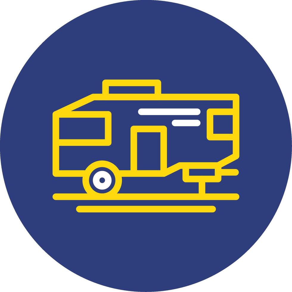 Parked RV Dual Line Circle Icon vector