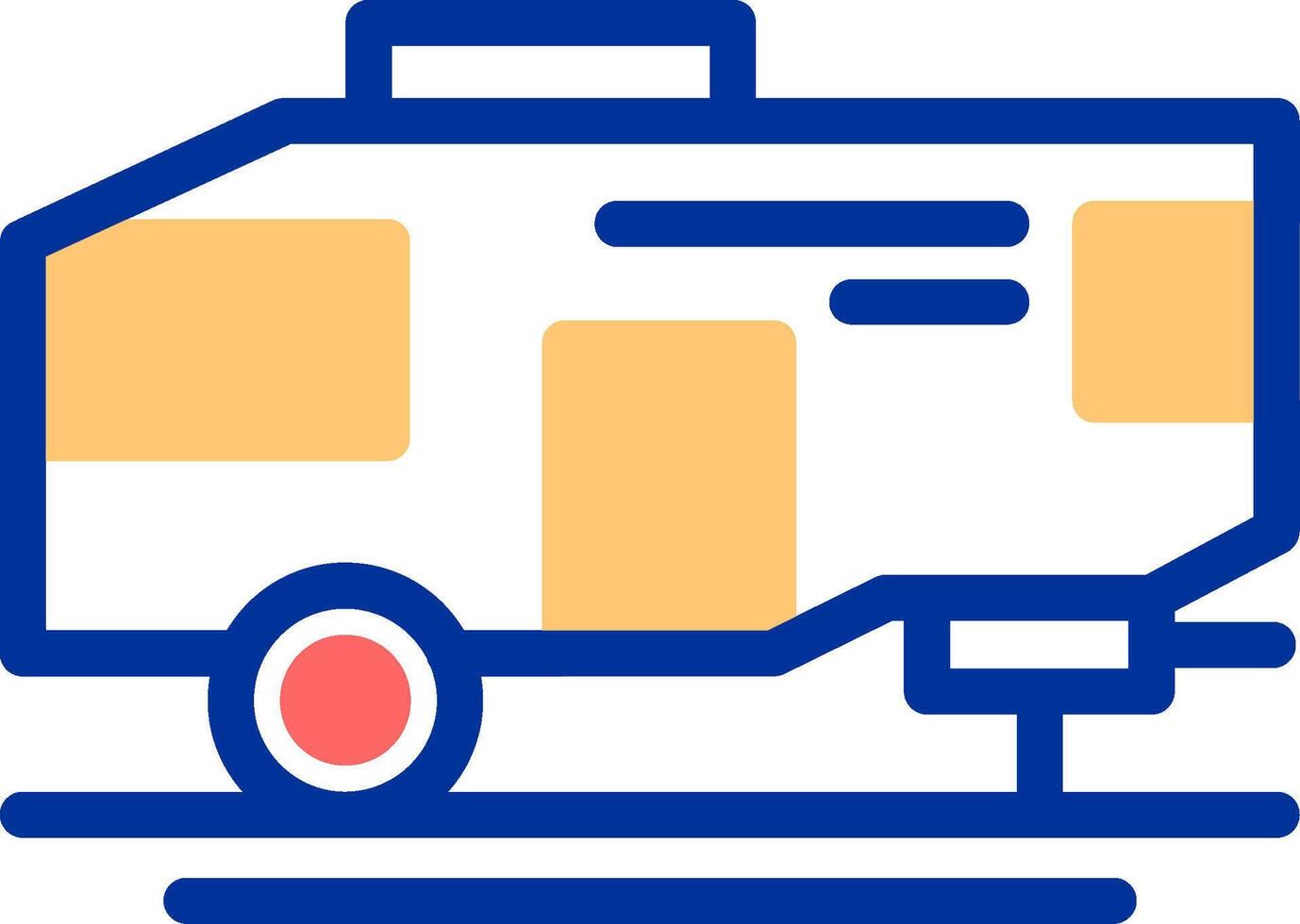 Parked RV Color Filled Icon vector