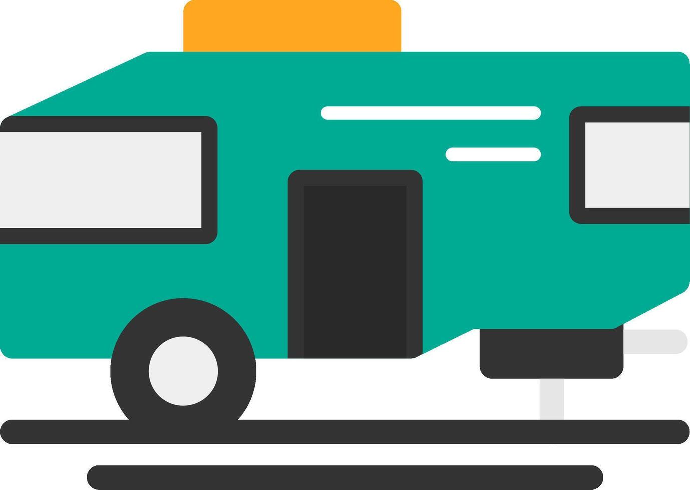 Parked RV Flat Icon vector