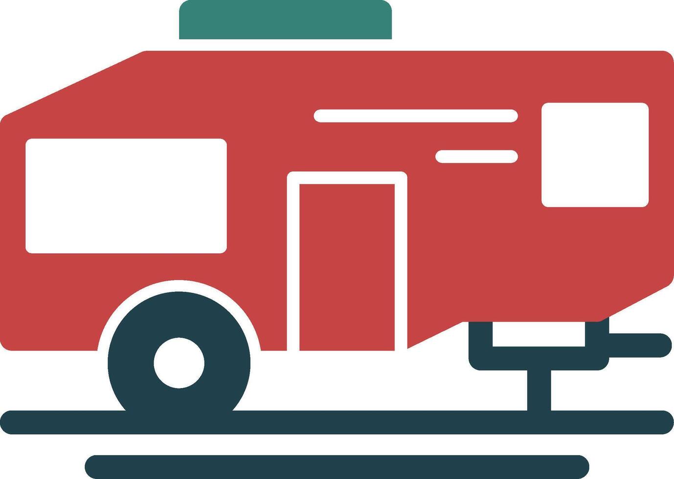 Parked RV Line Two Color Icon vector