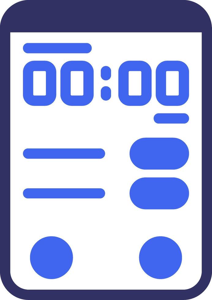 Clock Solid Two Color Icon vector
