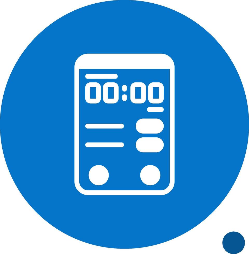Clock Glyph Shadow Icon vector