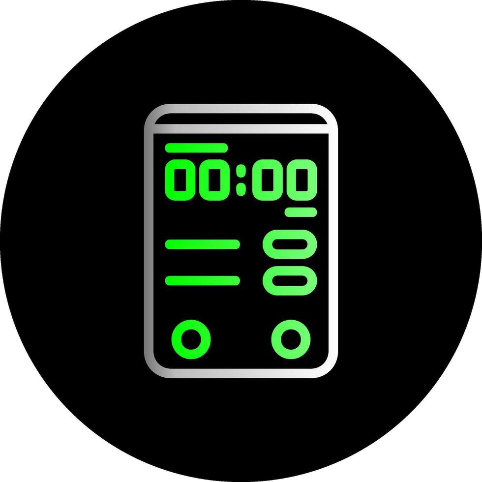 reloj doble degradado circulo icono vector