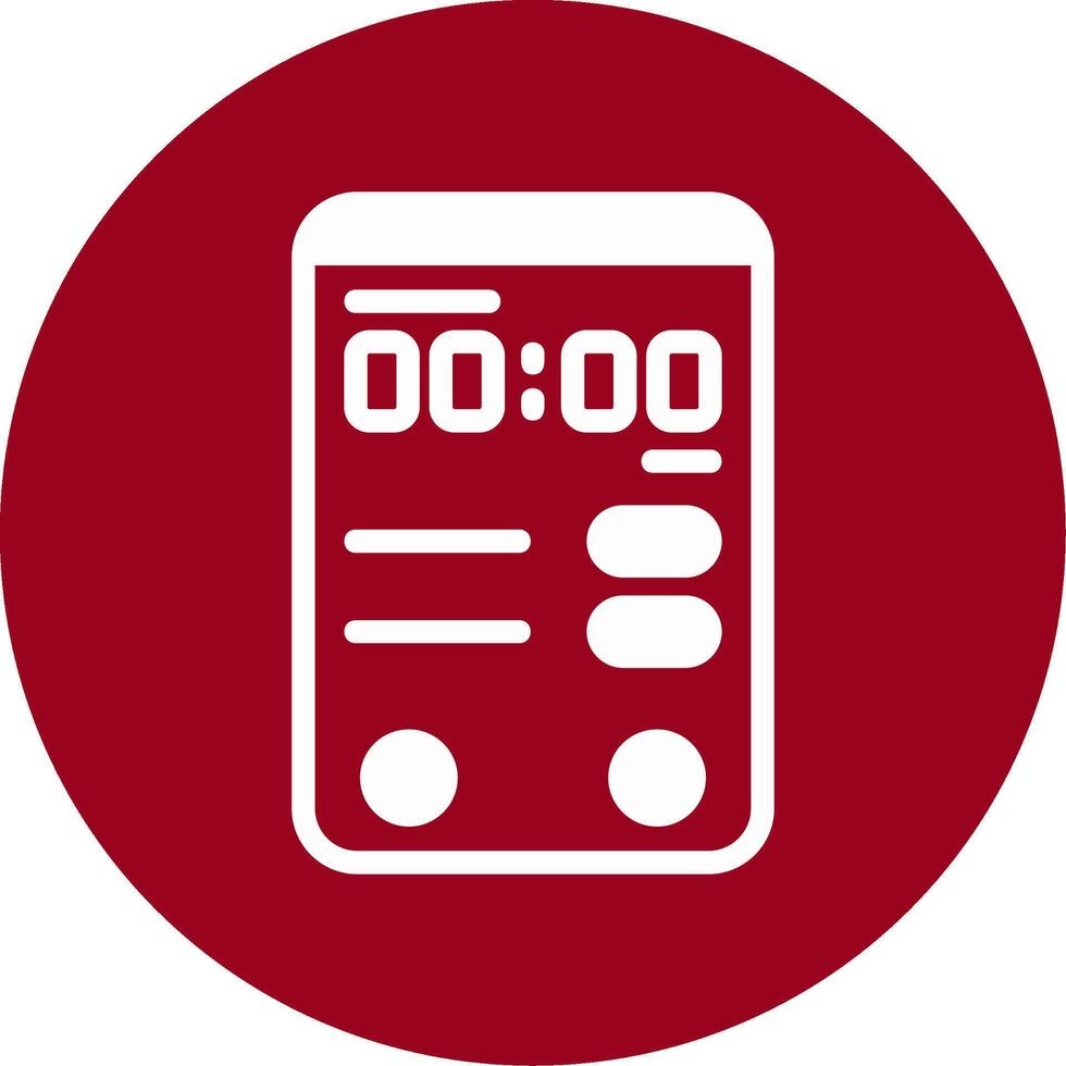 Clock Glyph Circle Icon vector