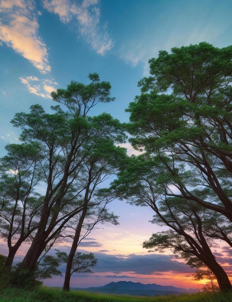 ai generado natural verde bosque antecedentes natural cielo antecedentes natural mar antecedentes ai generado foto