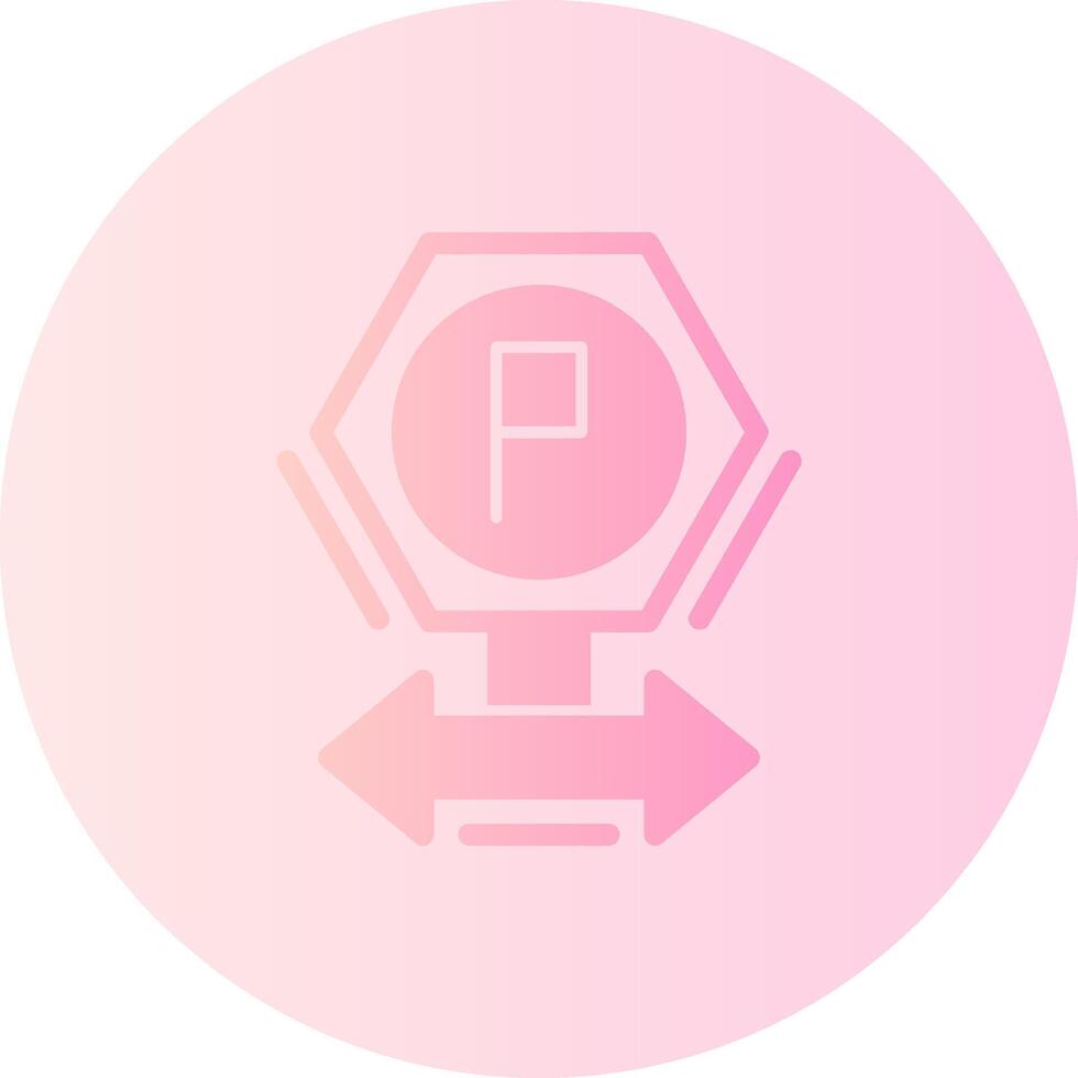 Parking direction signs Gradient Circle Icon vector