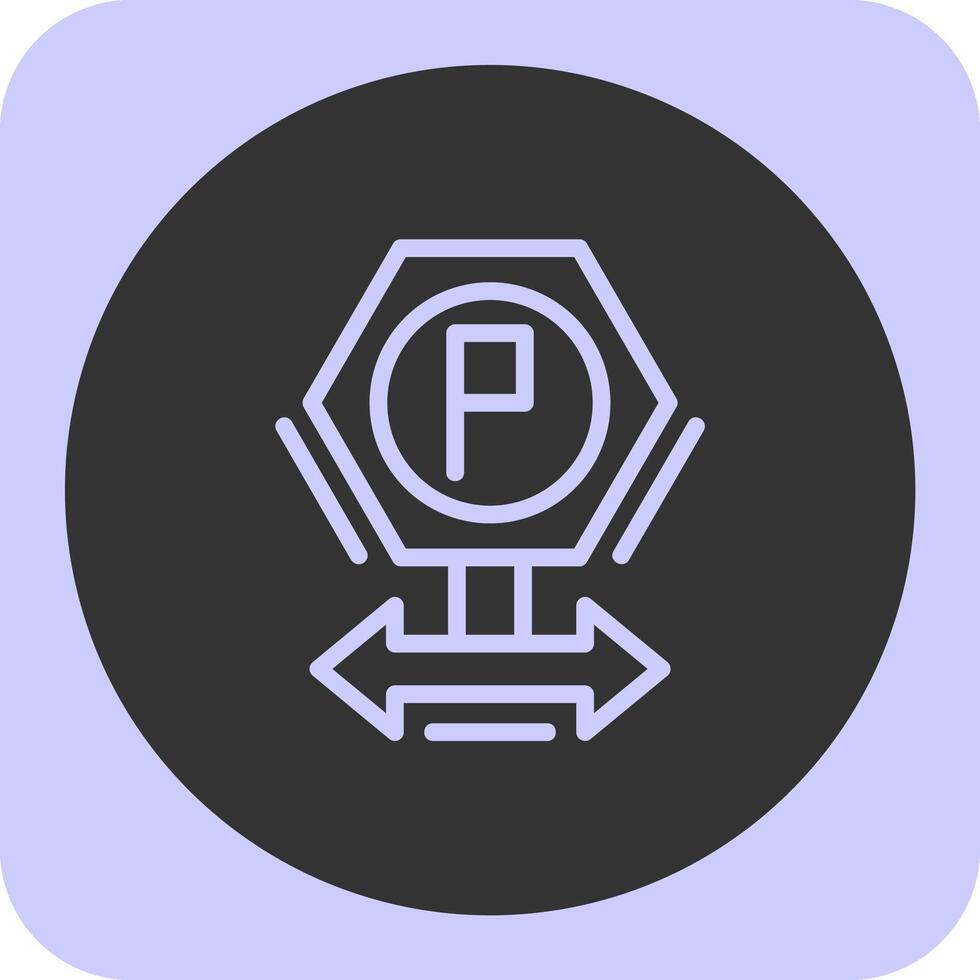 Parking direction signs Linear Round Icon vector