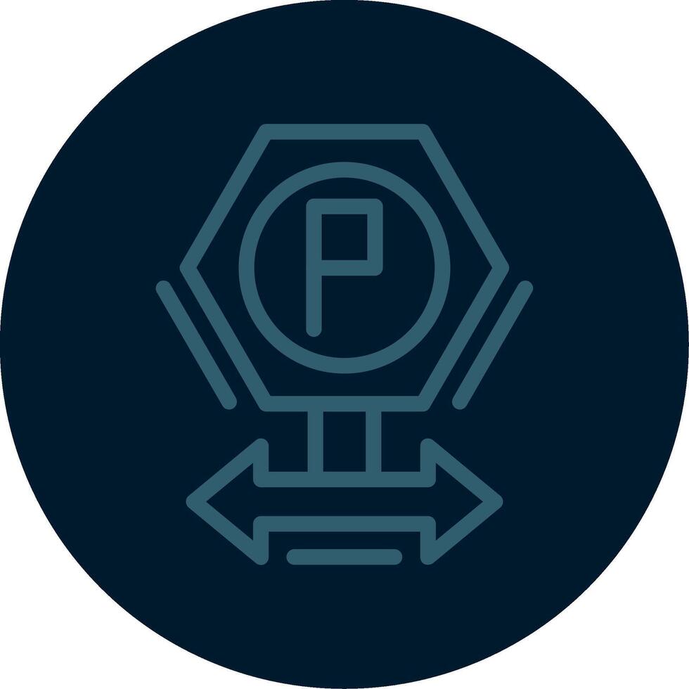 Parking direction signs Line Multi color Icon vector