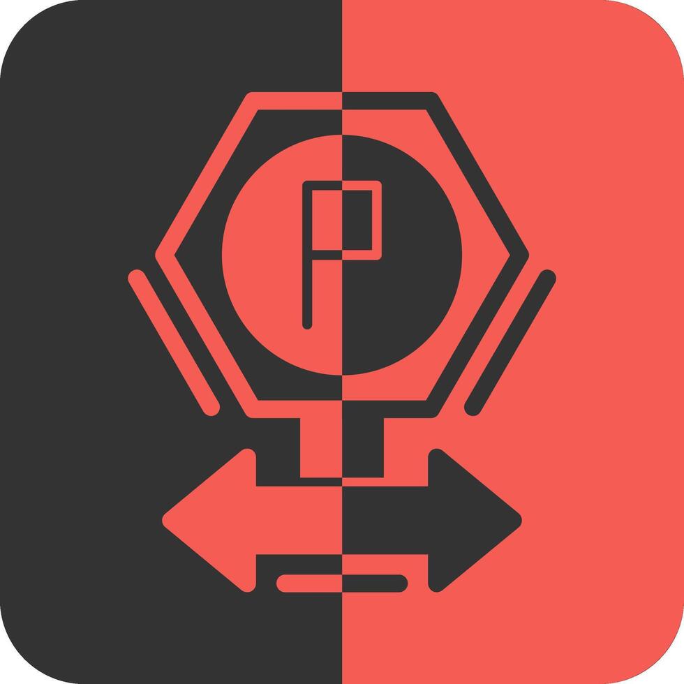 Parking direction signs Red Inverse Icon vector