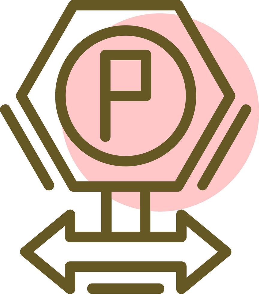 Parking direction signs Linear Circle Icon vector