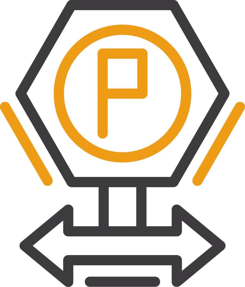 Parking direction signs Line Two Color Icon vector