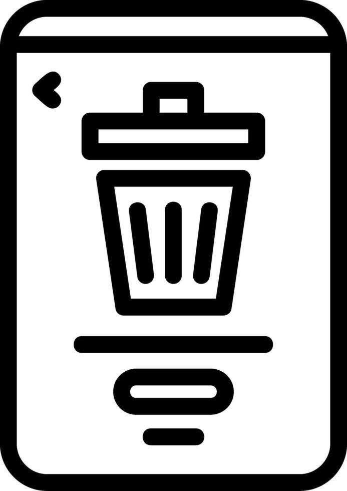 icono de línea de basura vector