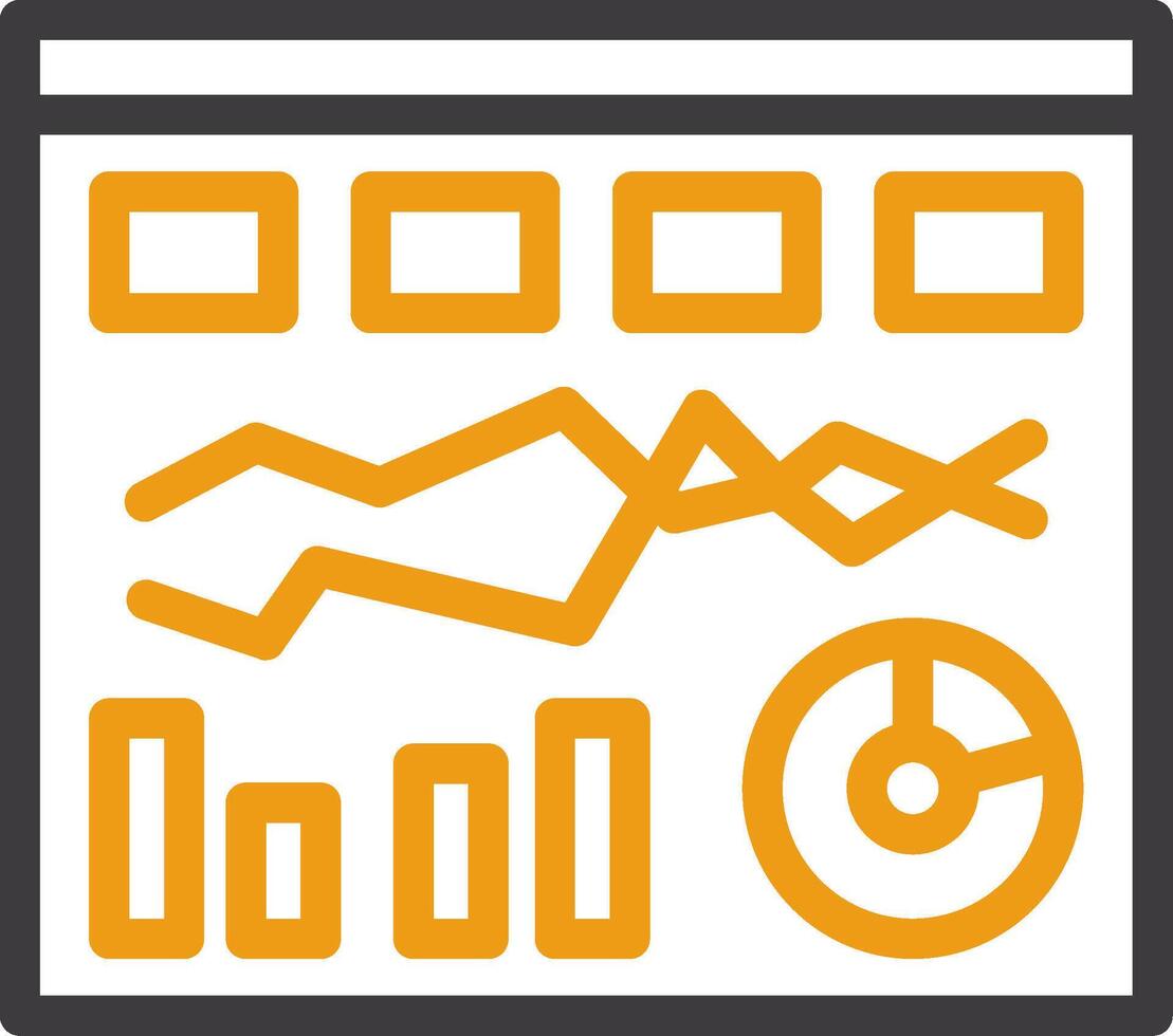 Chain Line Two Color Icon vector