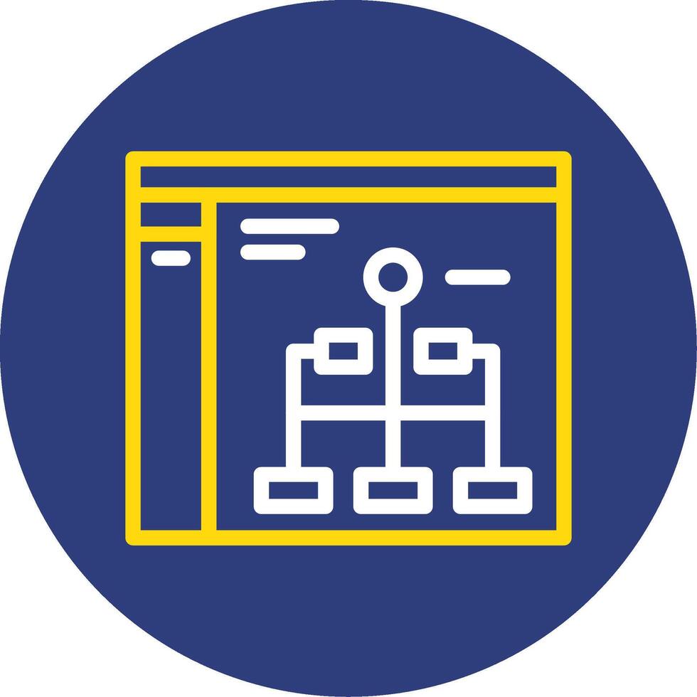 Network Dual Line Circle Icon vector