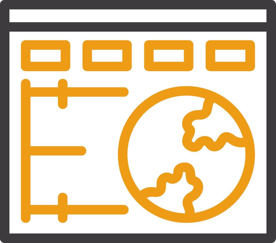 Earth Line Two Color Icon vector