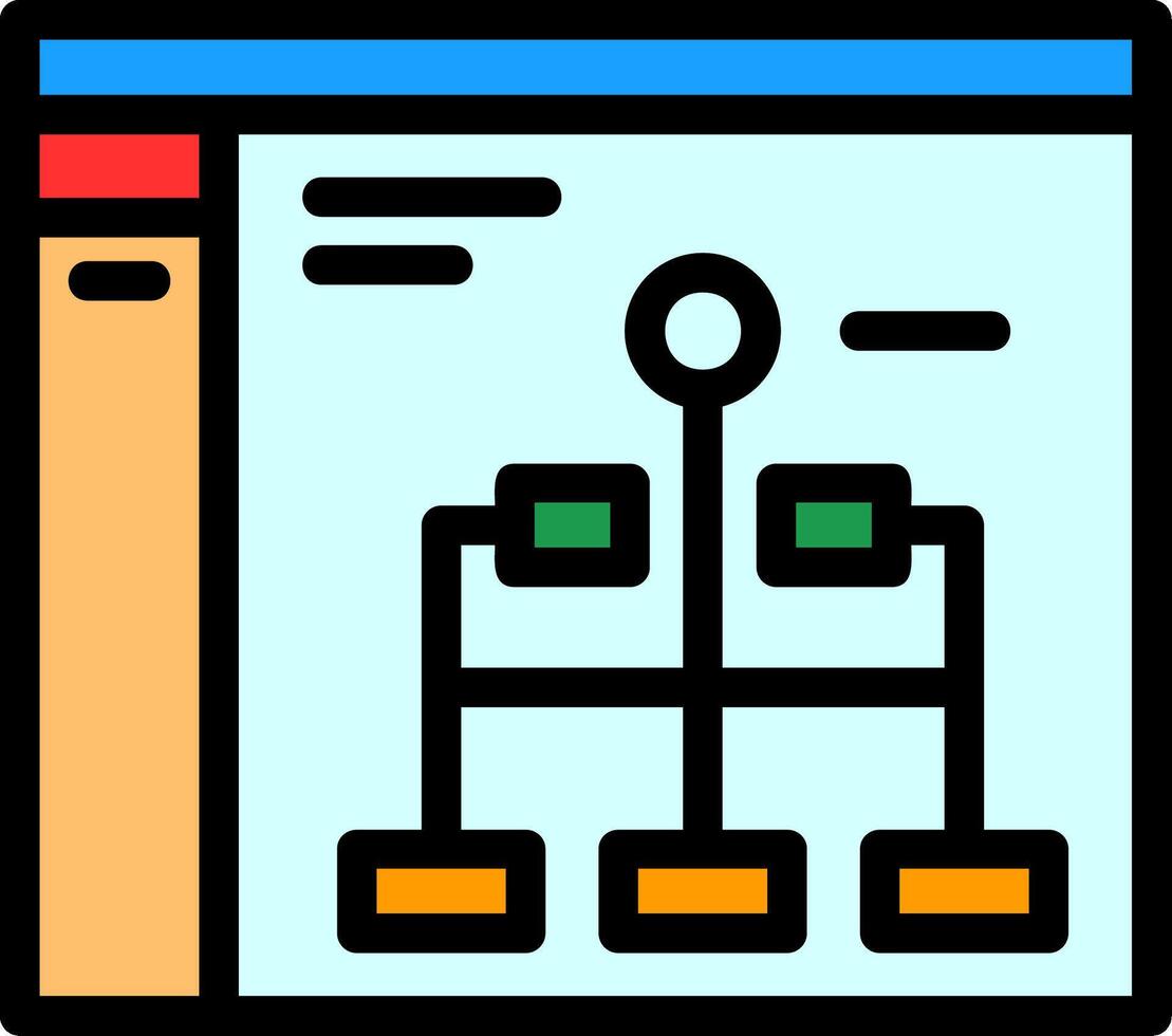 Network Line Filled Icon vector