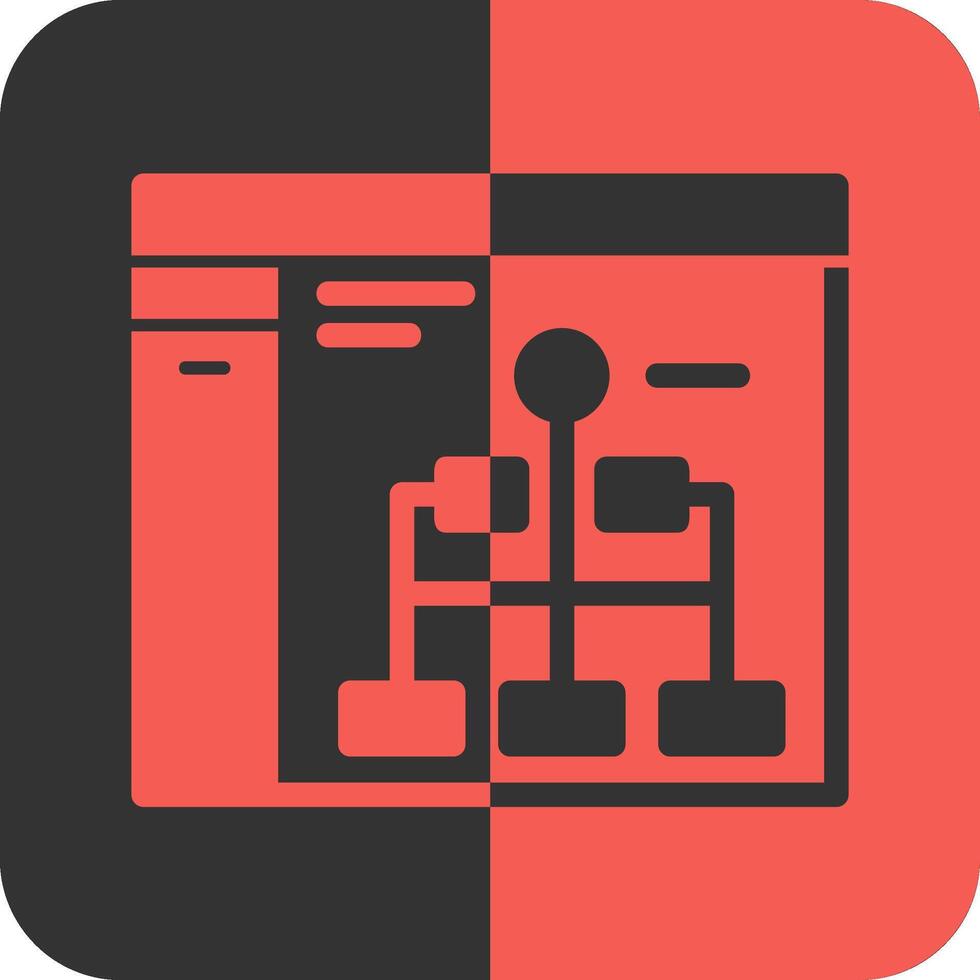 Network Red Inverse Icon vector