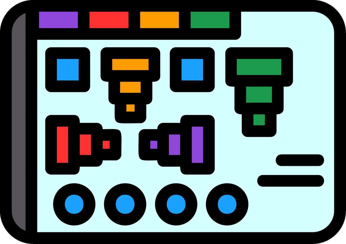Printer Line Filled Icon vector